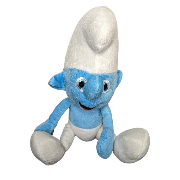 2011 The Smurfs Movie Stuffed Plushie Cuddle Toy Doll Clumsy Smurf Collectible - Picture 1 of 9